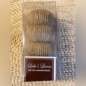 4 Jute Napkin Rings 